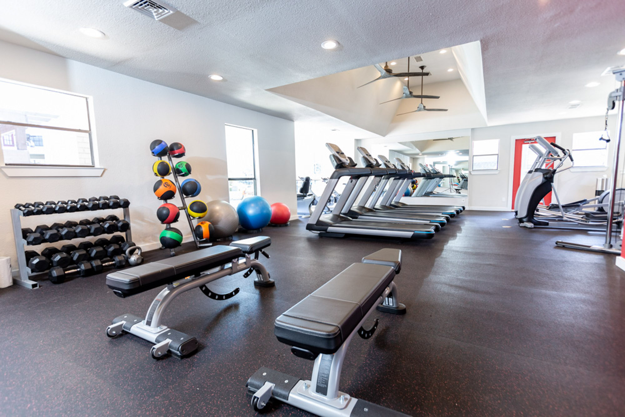 The fitness center at The Arbors of Las Colinas near Dallas, Texas.