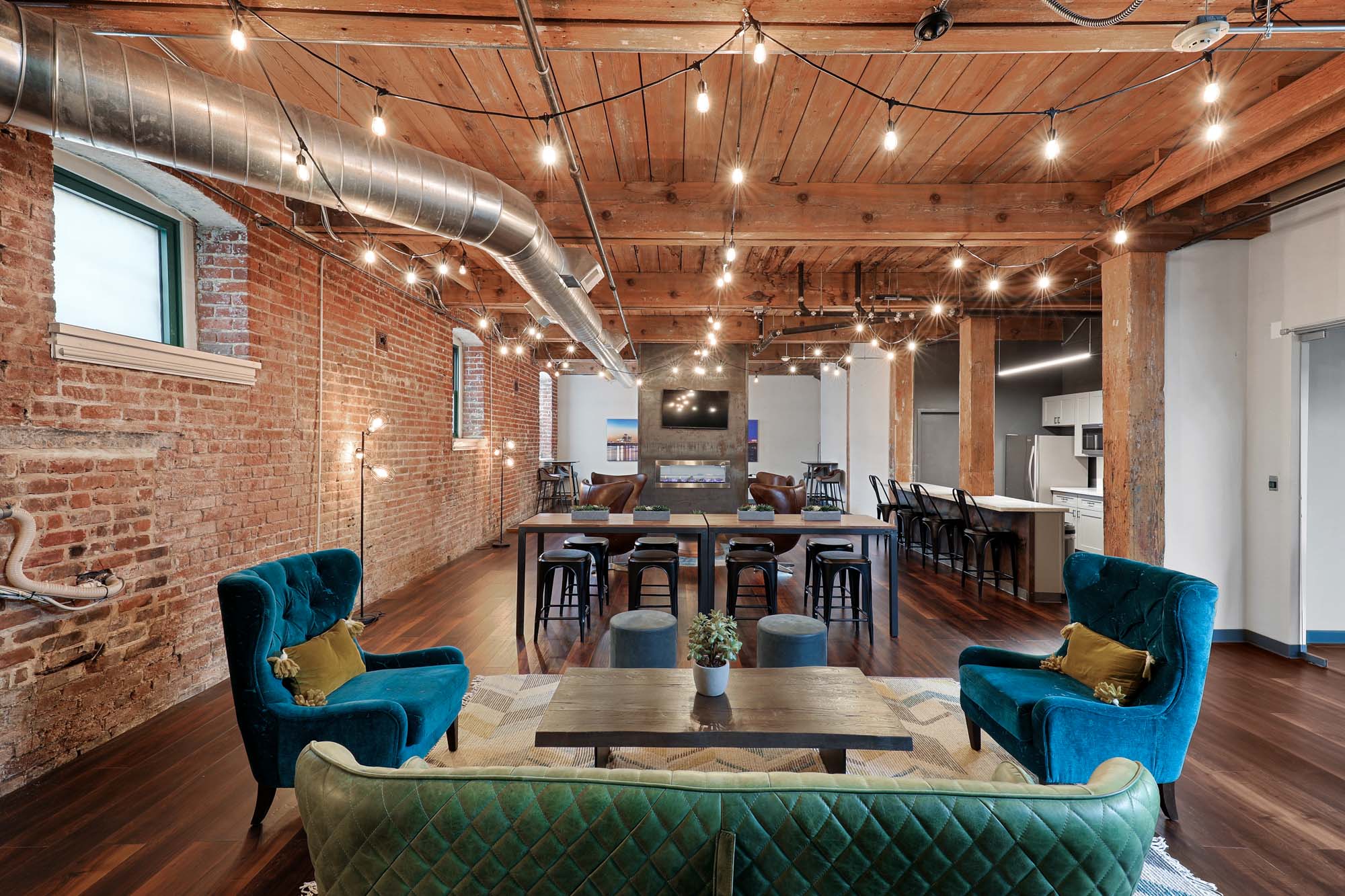 Lounge at River Lofts at Tobacco Row apartments in Washington,DC