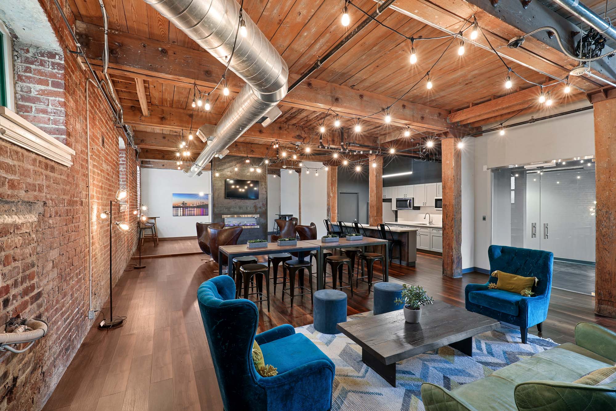 Lounge at River Lofts at Tobacco Row apartments in Washington,DC