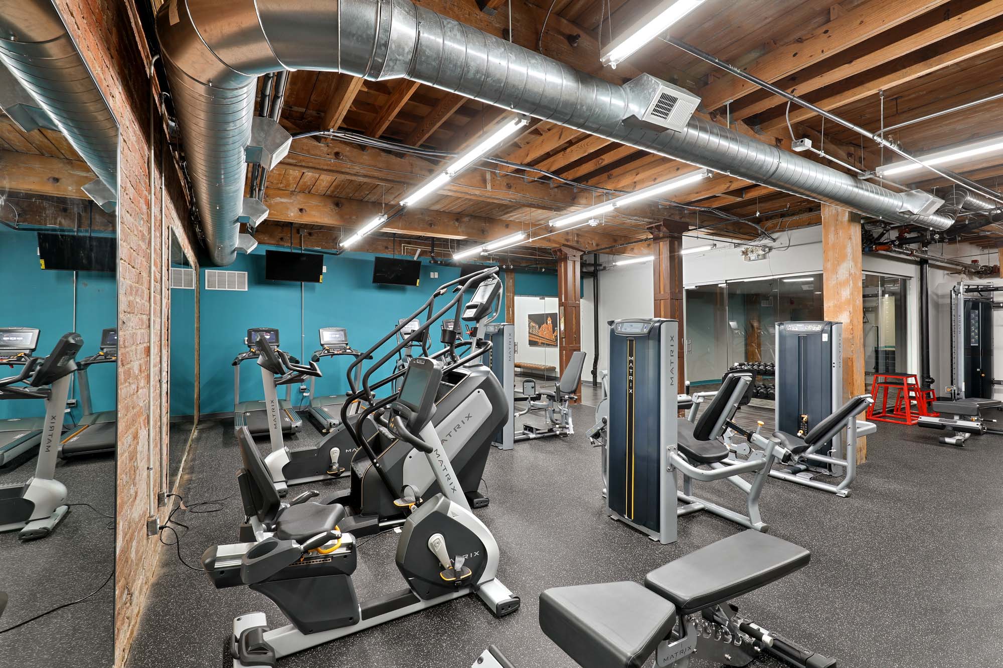 Gym at River Lofts at Tobacco Row apartments in Washington,DC