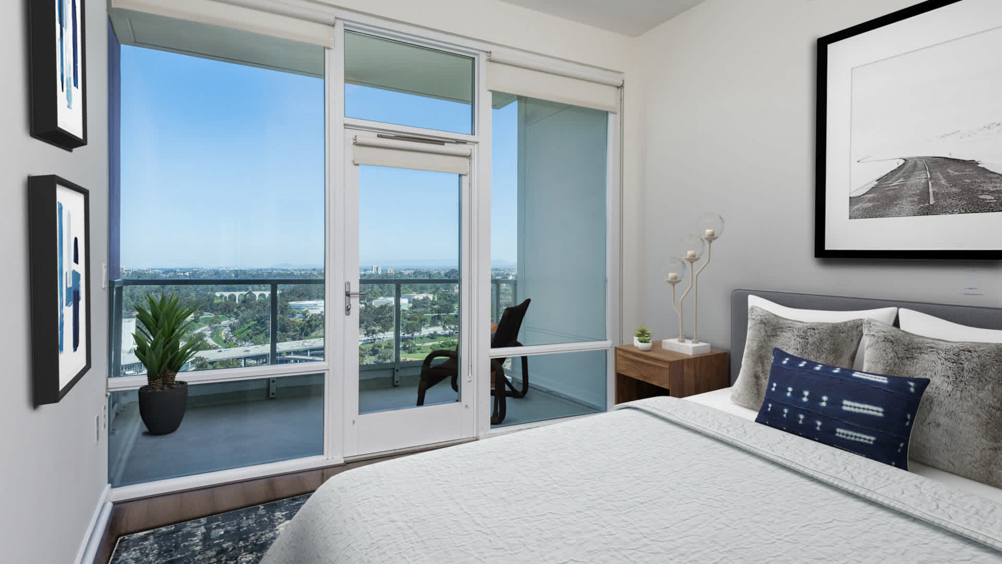 Bedroom at Vantage Pointe apartments in San Diego, CA