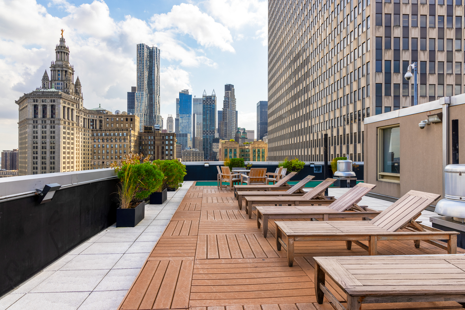 Sky Deck with panoramic vistas and lounge chairs.