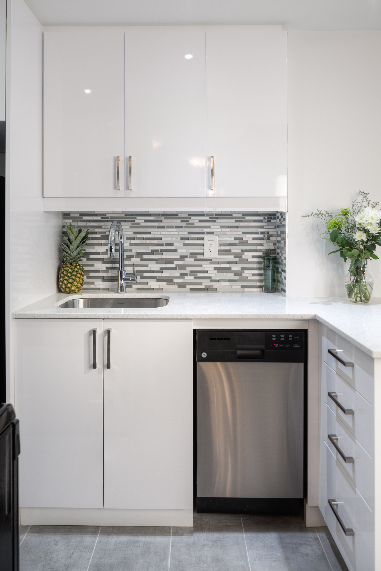 The kitchen of an apartment at Village Green in the heart of Church-Wellesley Village.