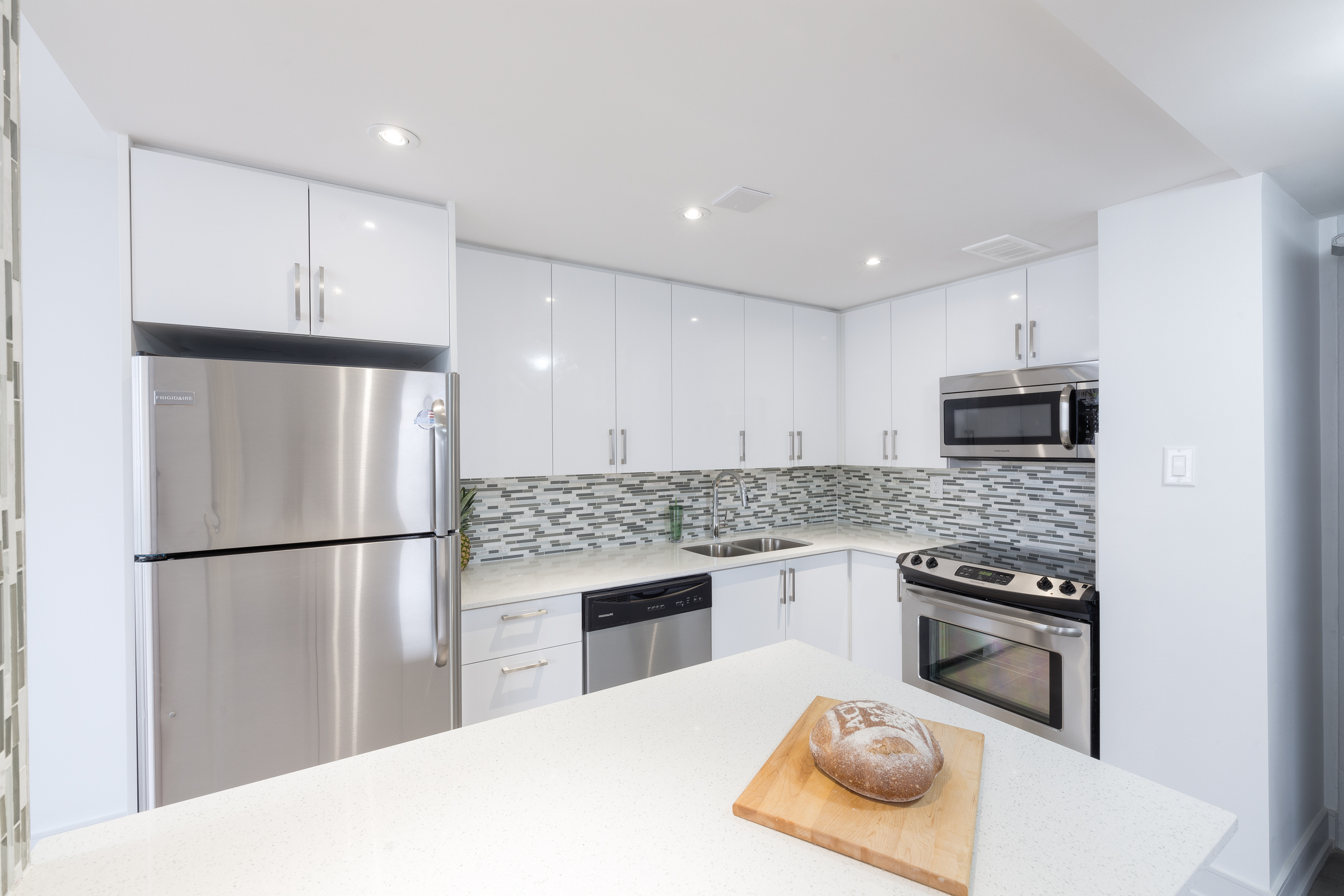 The kitchen of an apartment at Village Green in the heart of Church-Wellesley Village.