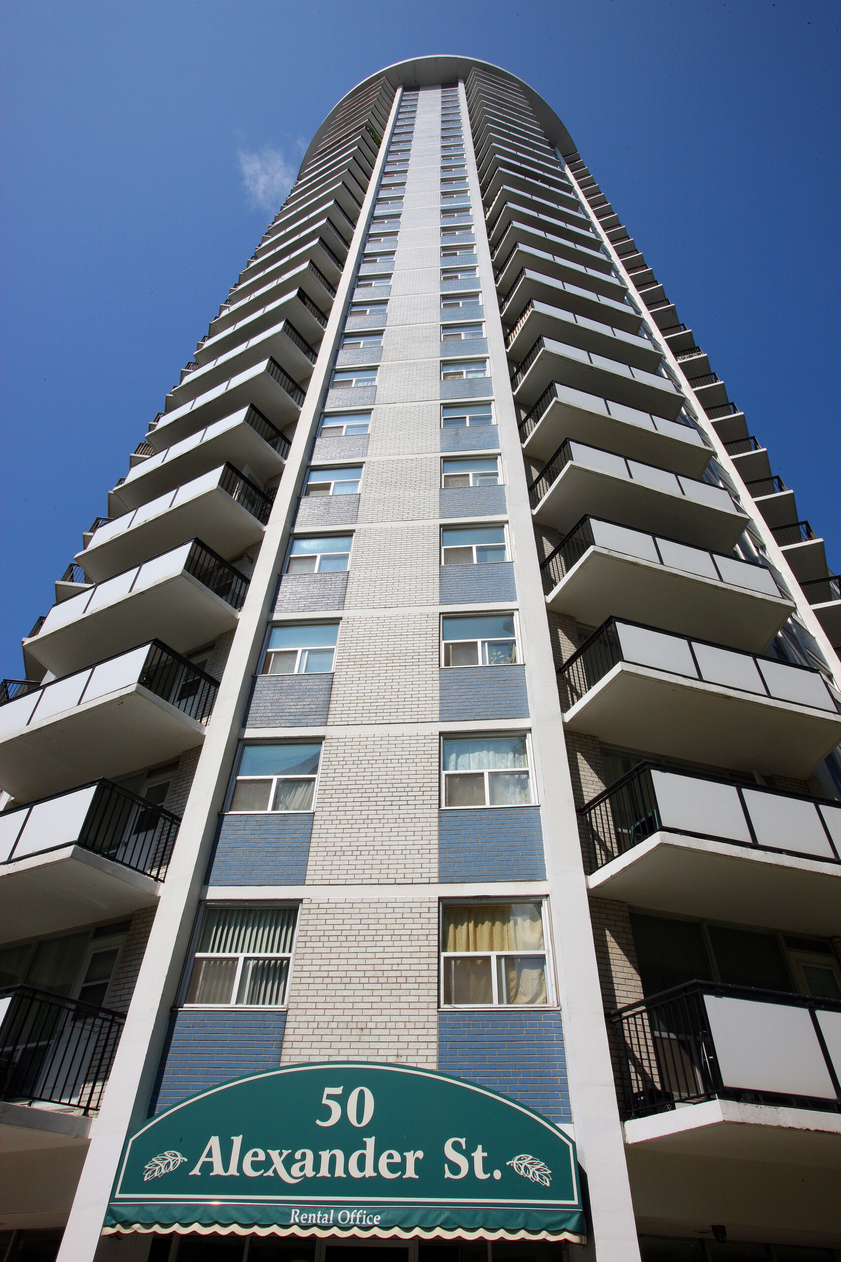 The exterior of 50 Alexander St at Village Green apartments in Toronto, CA.