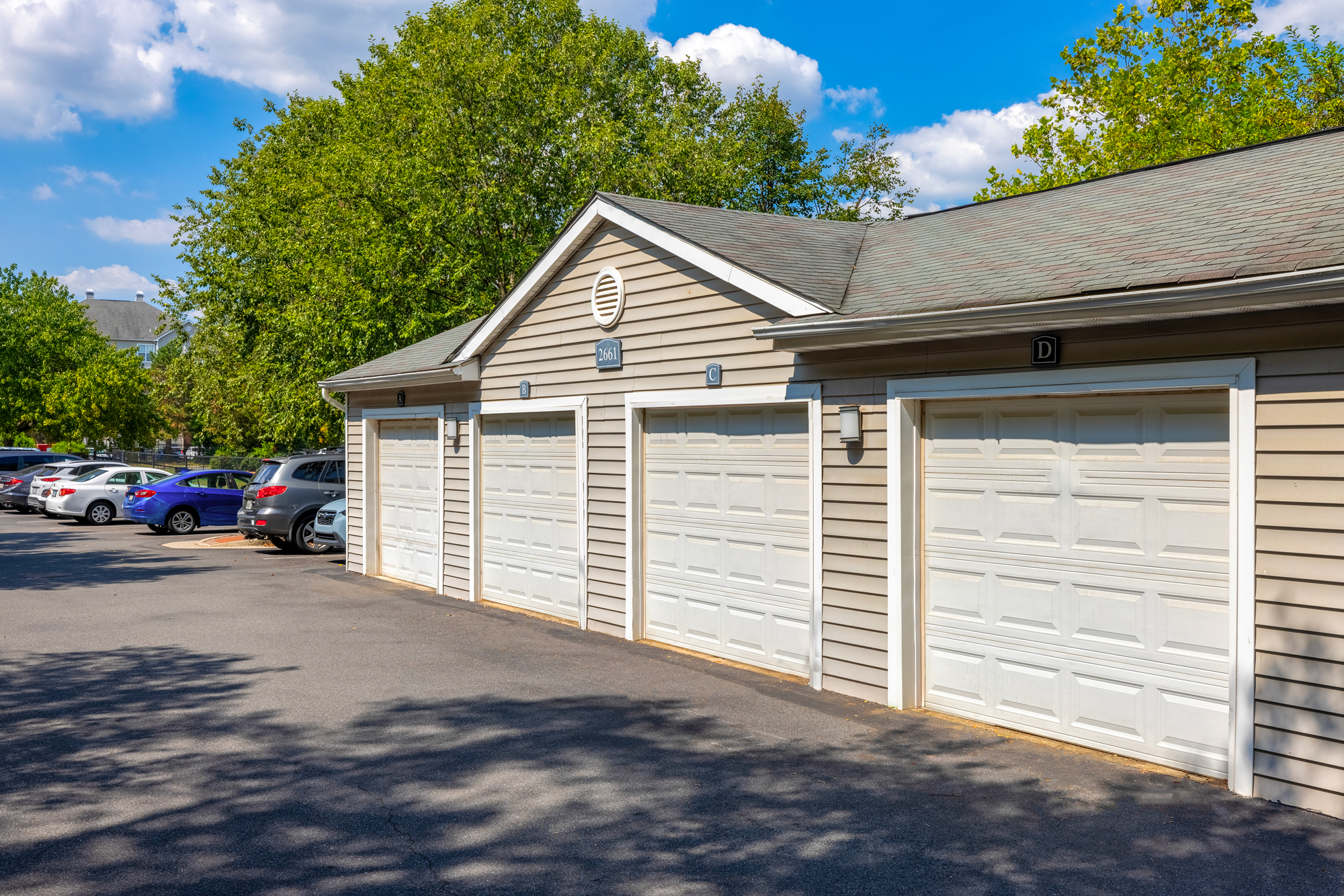 Detached garages are available and provide easy parking for residents.