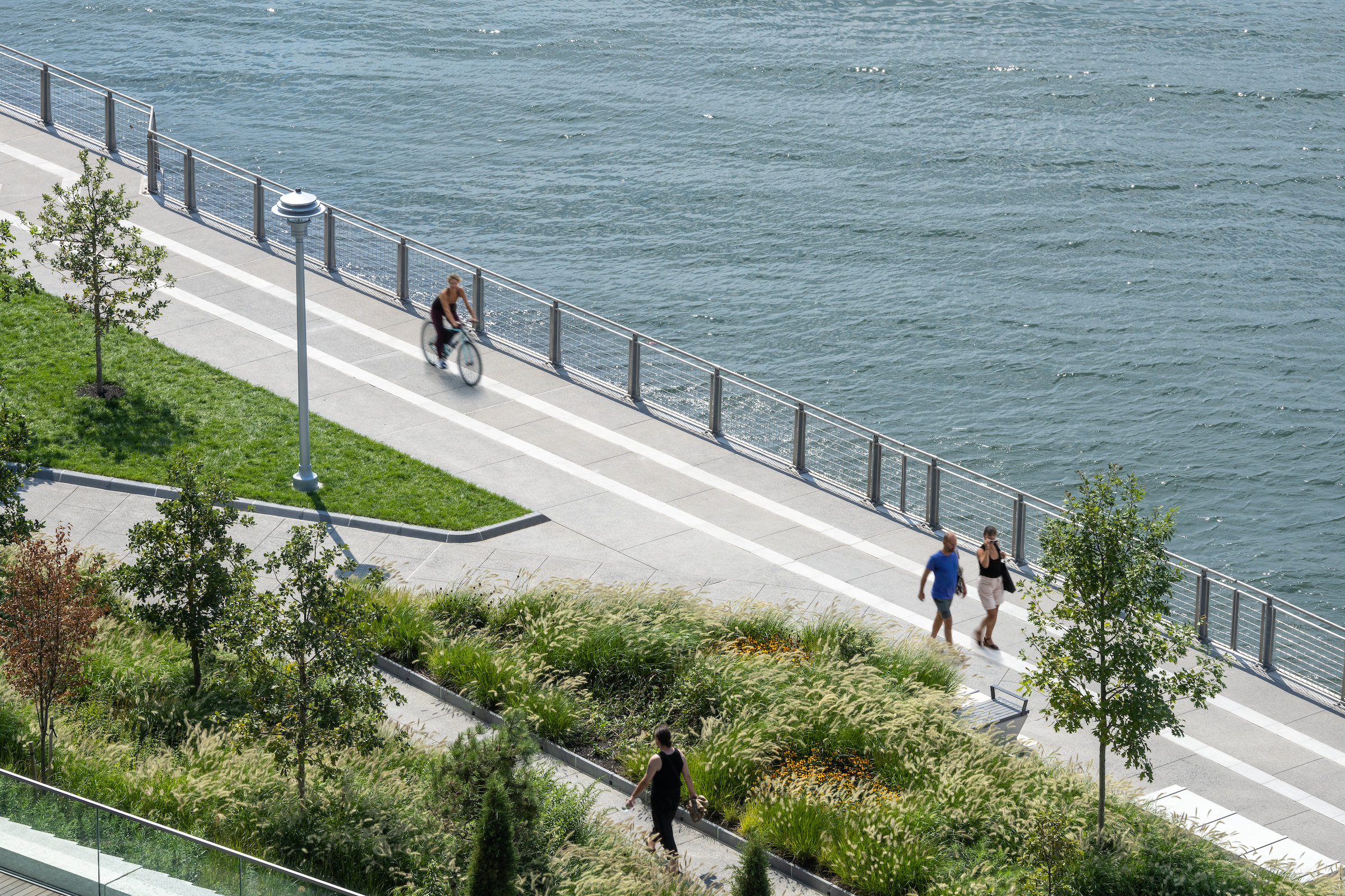 The waterfront esplanade at Eagle + West, immediately outside of the community.