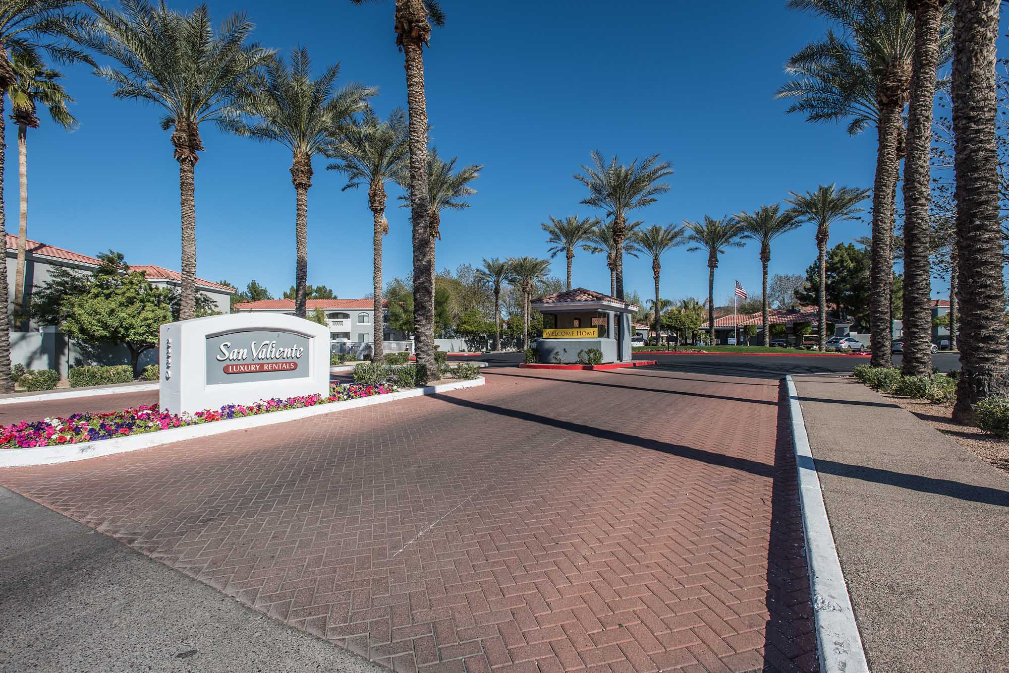 The signage at San Valiente apartments in Phoenix, AZ.