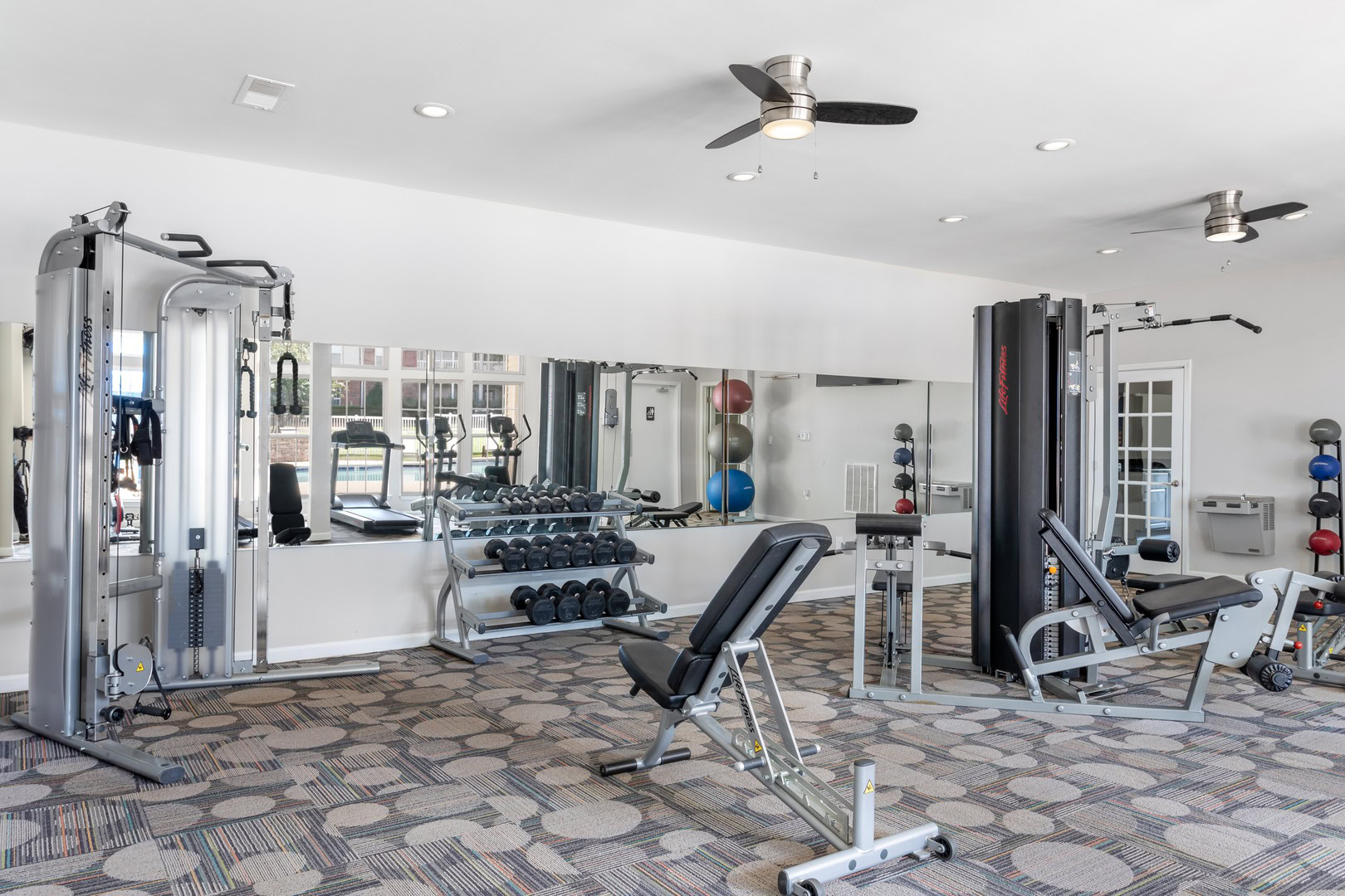 A fitness center at the Ashford Place apartments in South Charlotte