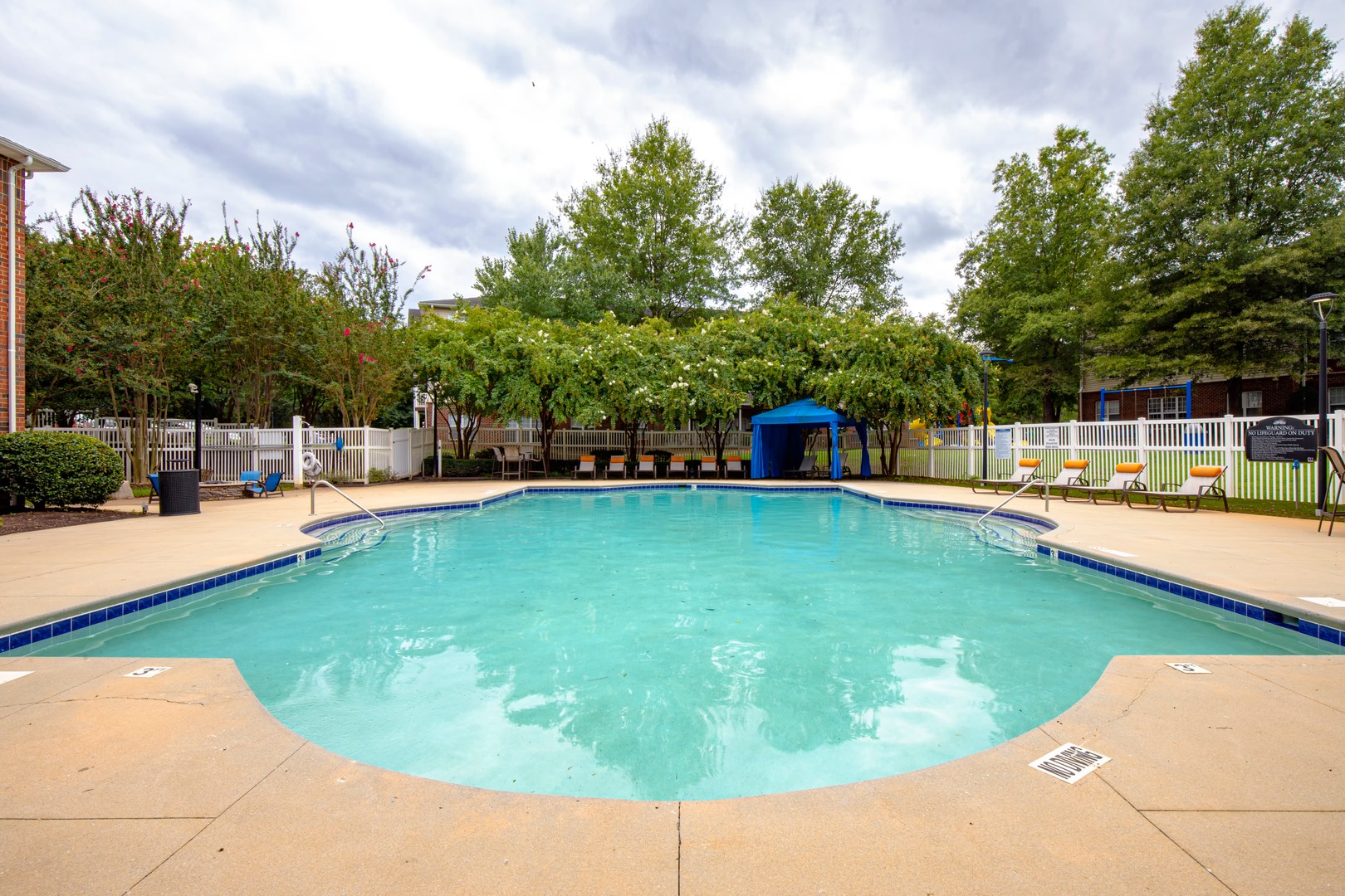 The pool area at the Ashford Place apartments in South Charlotte