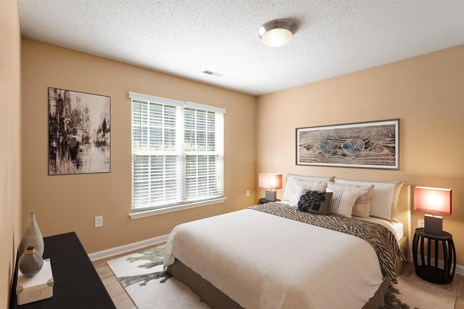 A bedroom in an apartment at the Ashford Place apartments in South Charlotte