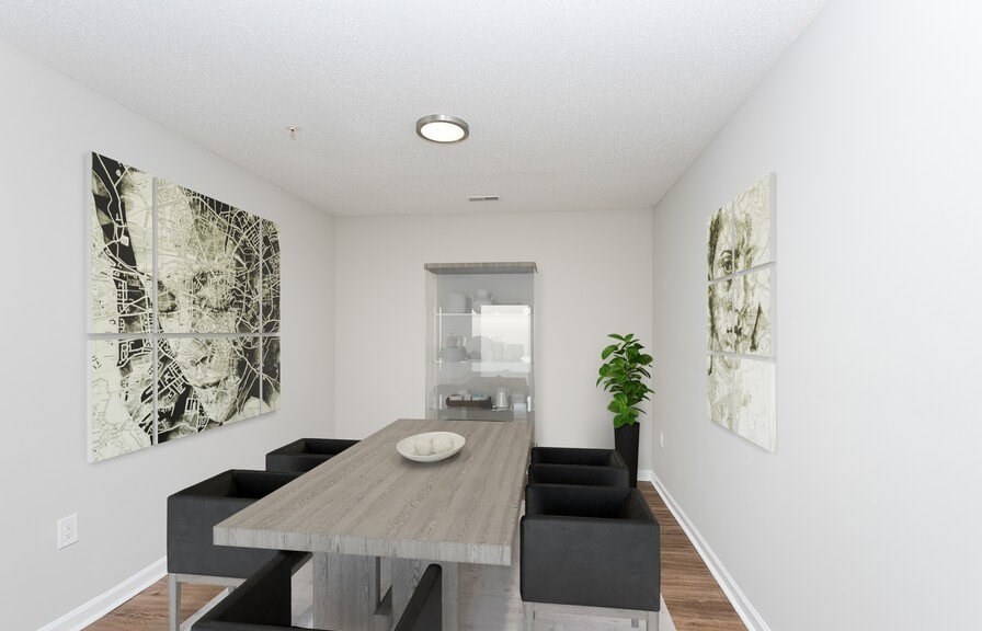 A dining area in an apartment at the Ashford Place apartments in South Charlotte