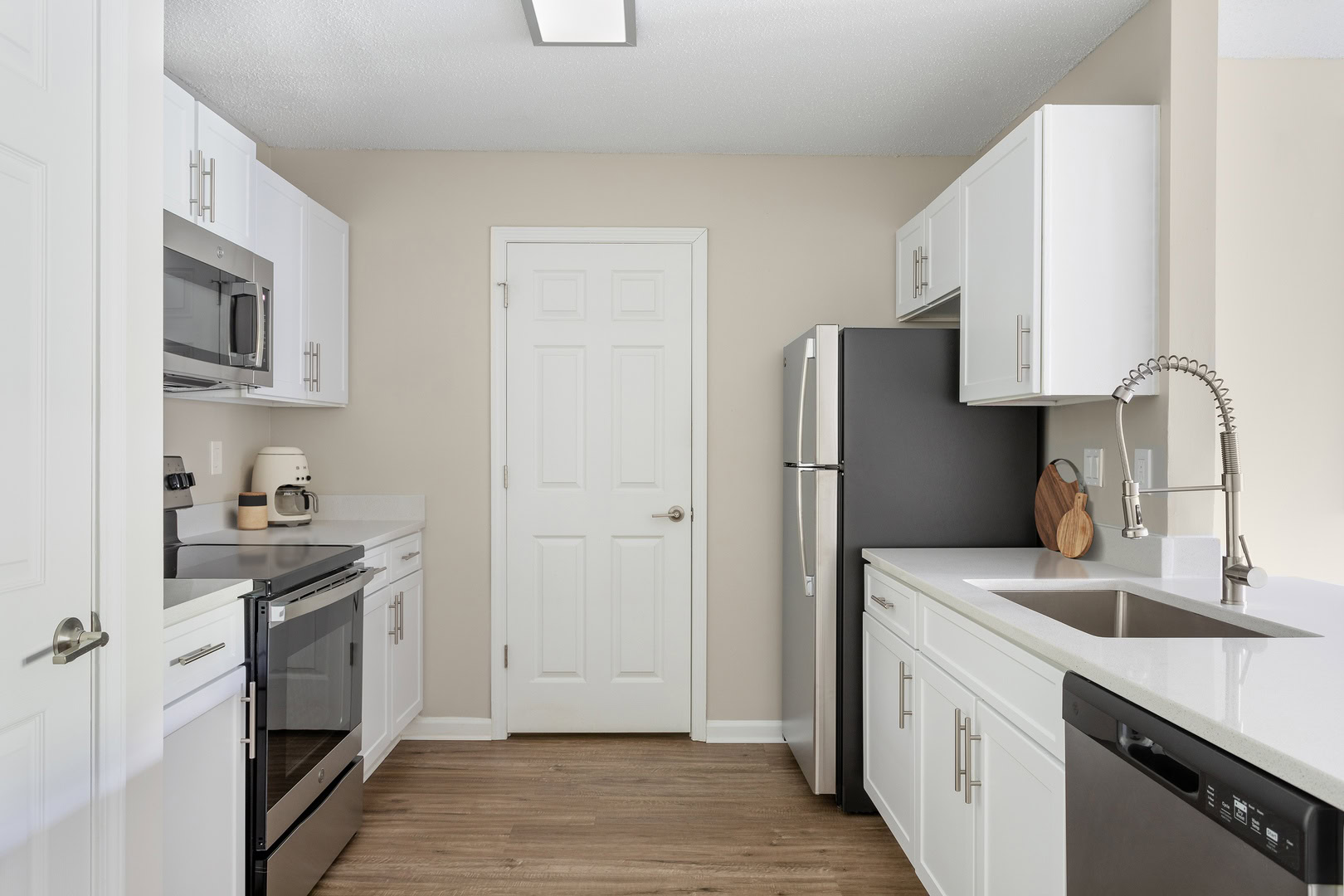 A kitchen at the Ashford Place apartments in South Charlotte