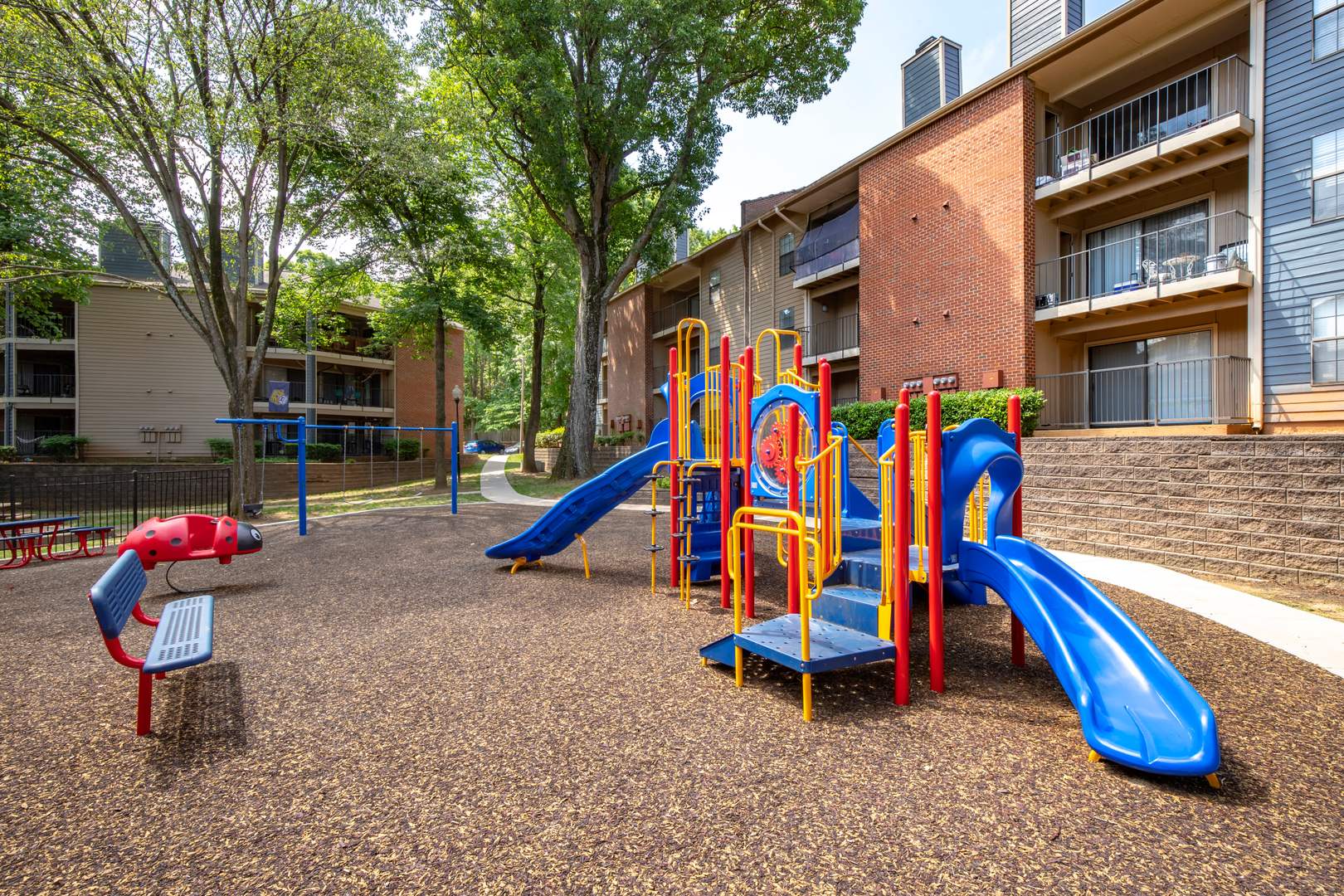 An outdoor playground at the Beacon Hill apartments at the south end of Charlotte, NC