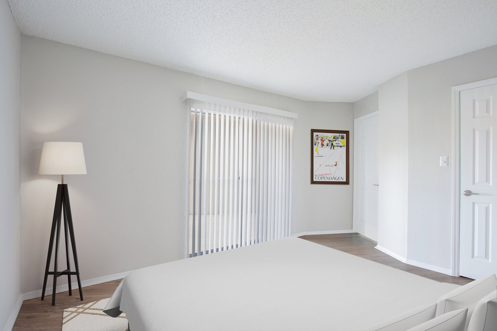 A bedroom in an apartment at Beacon Hill apartments at the south end of Charlotte, NC