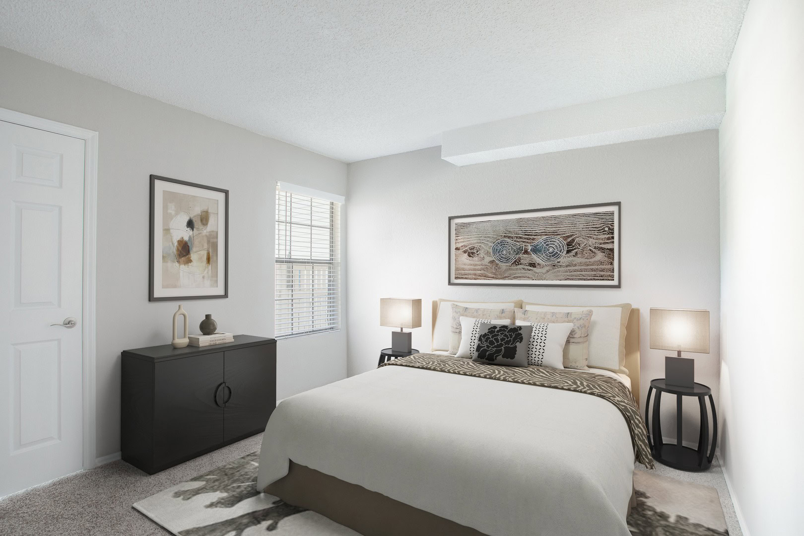 A bedroom in an apartment at Beacon Hill apartments at the south end of Charlotte, NC