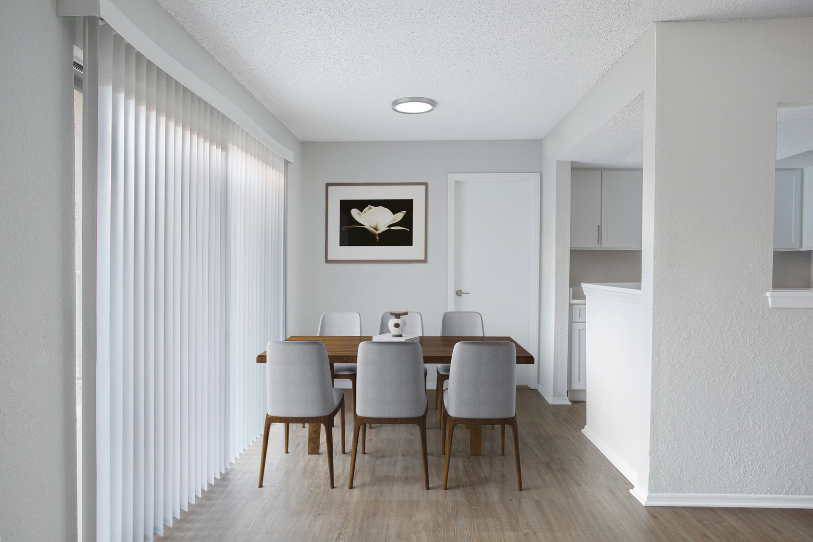 A dining area in an apartment at Beacon Hill apartments at the south end of Charlotte, NC