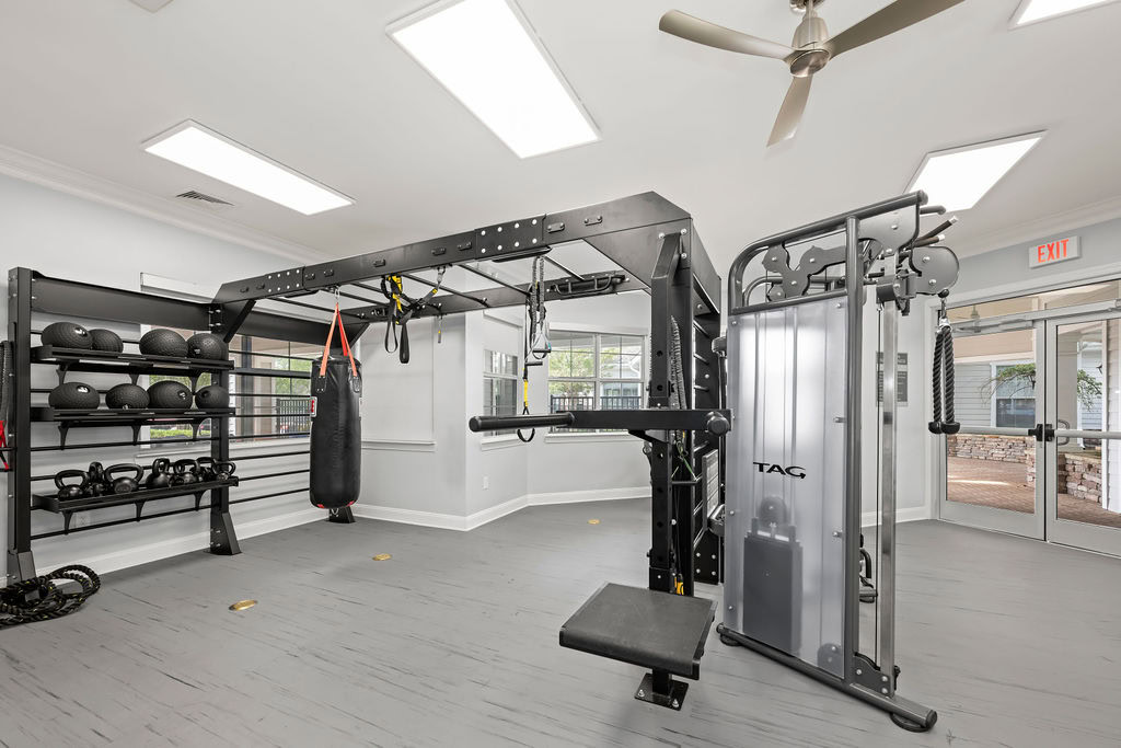 A fitness center at the Courtney Ridge apartments at the south end of Charlotte, NC