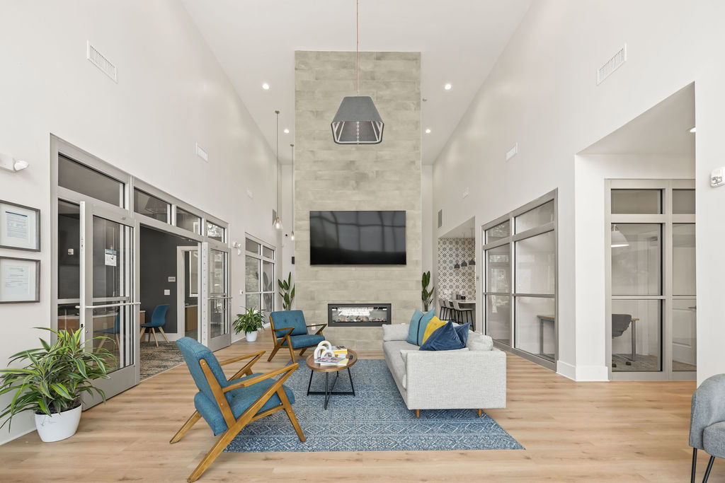 A lounge at the Courtney Ridge apartments at the south end of Charlotte, NC