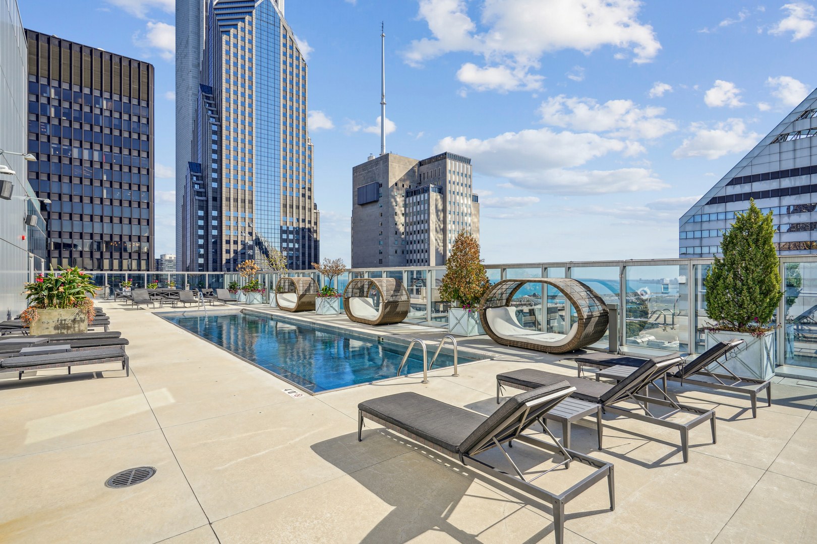 Chicago Rooftop Pool with Cabanas