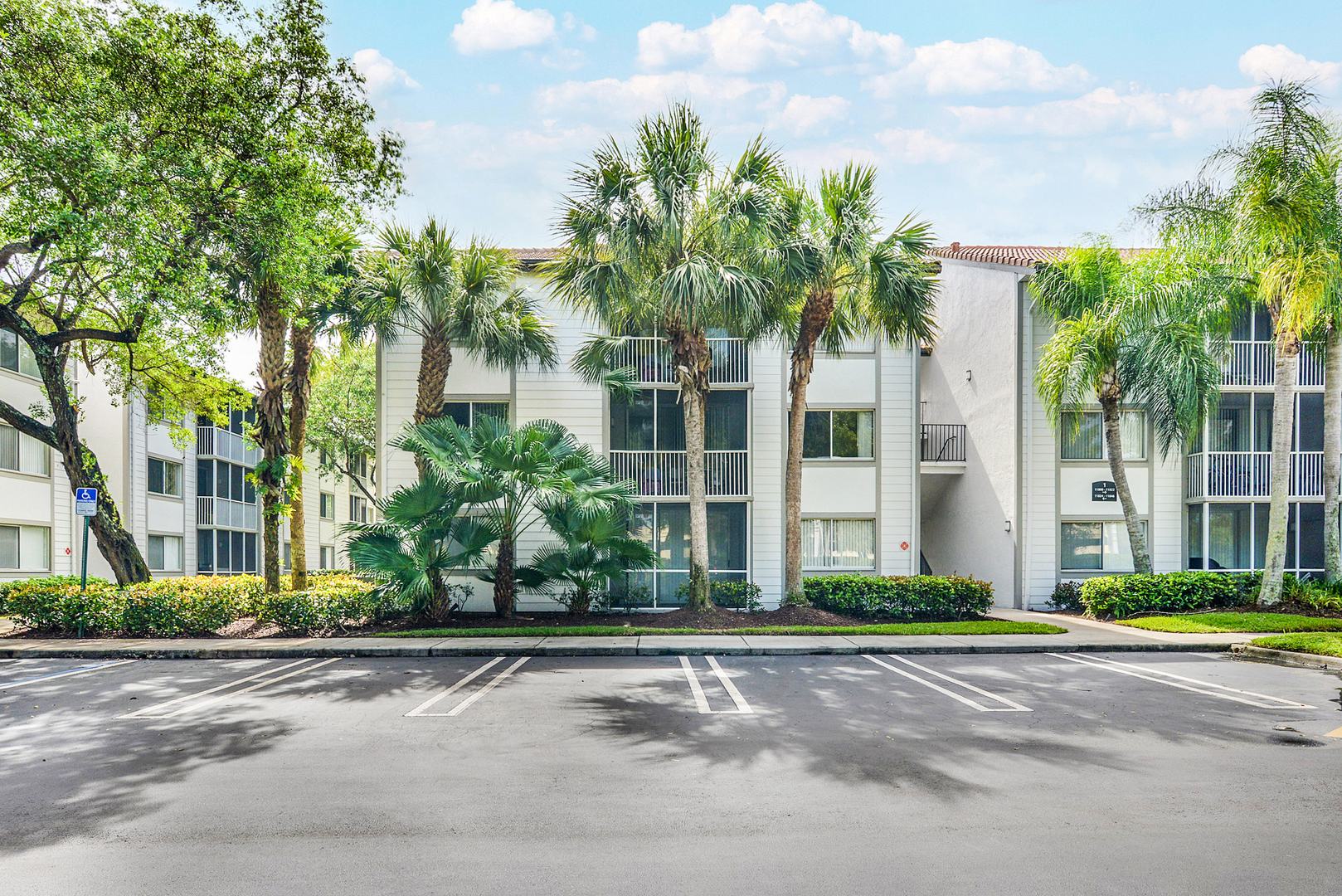 A parking lot at Sabal Point in Fort Lauderdale, FL.