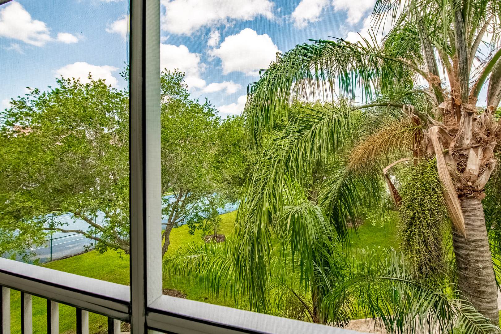 The balcony in a Sabal Pointe apartment in South Florida