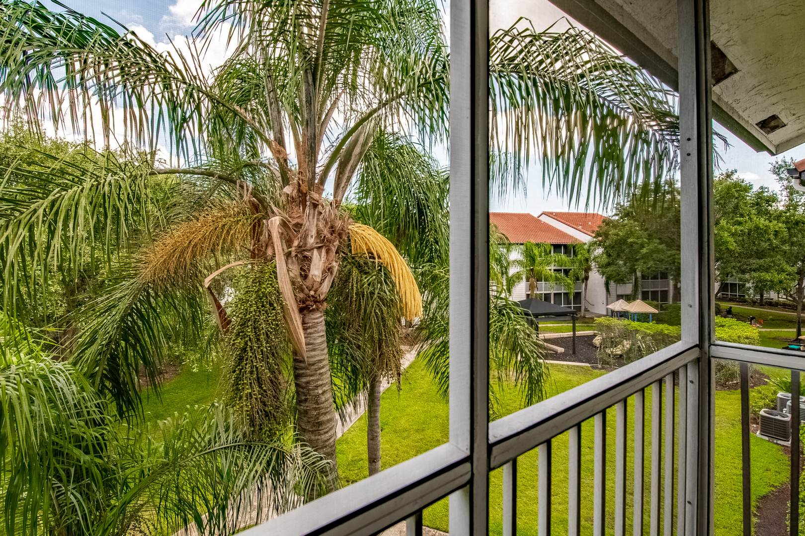 The balcony in a Sabal Pointe apartment in South Florida