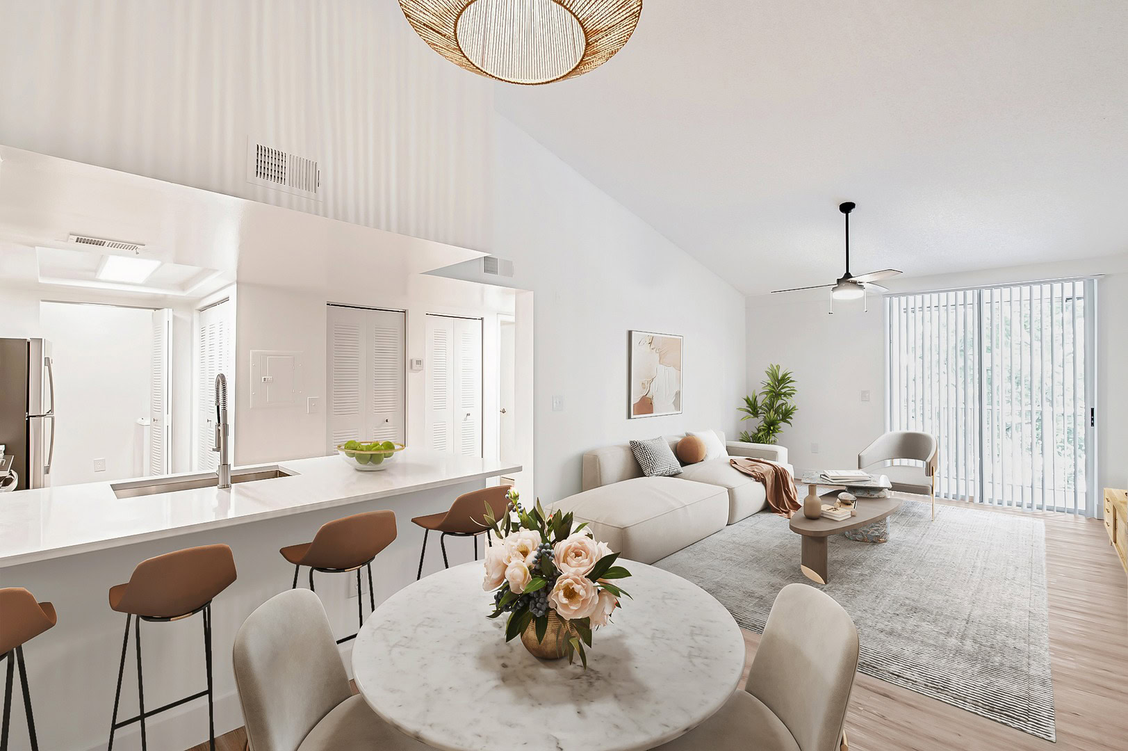 A living space at Sabal Pointe apartments in South Florida
