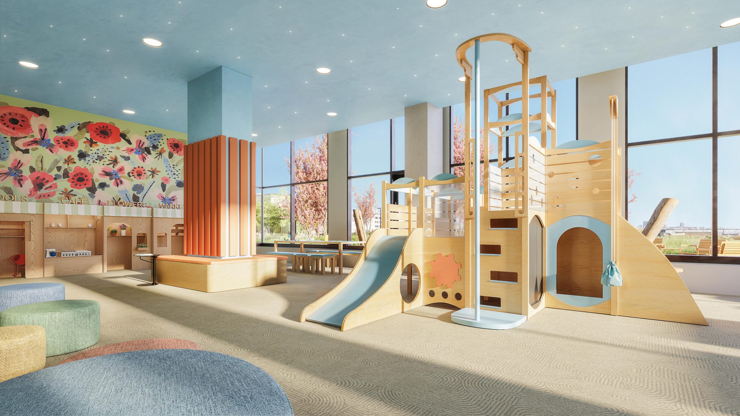 This playful, imagination-first space for little ones encourages creativity and exploration.