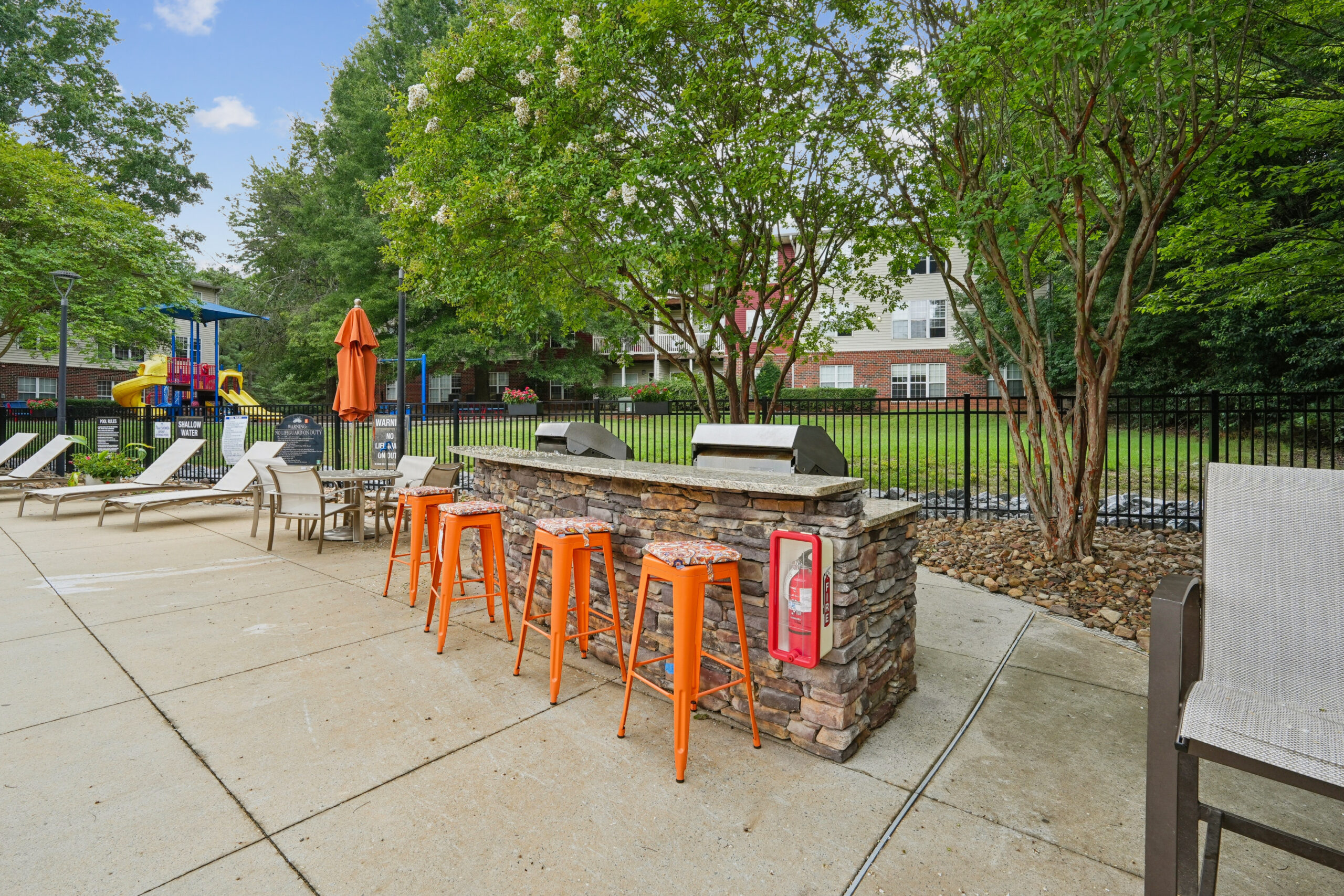 Outdoor grills and BBQ area to host your guests
