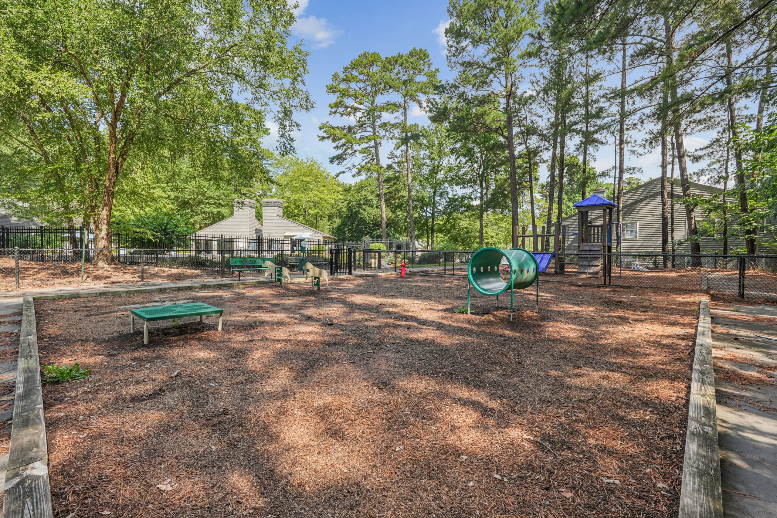 Dog park with obstacle course for your furry friends